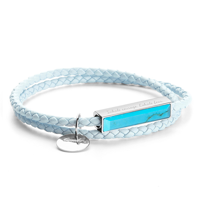 Ricordi Italian Leather Wrap Bracelet Gemstone Edition｜Sky Blue ...