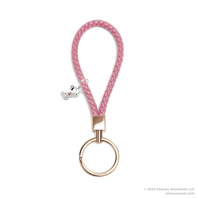 PEANUTS Customized Leather Keychain｜Coral Pink (Rose Gold Edition ...