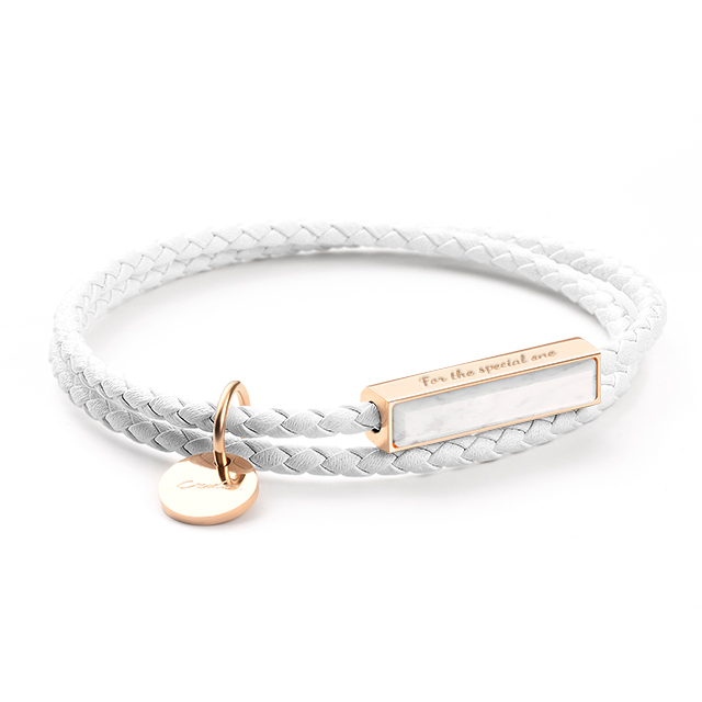 Ricordi Italian Leather Wrap Bracelet Gemstone Edition｜Swan White ...