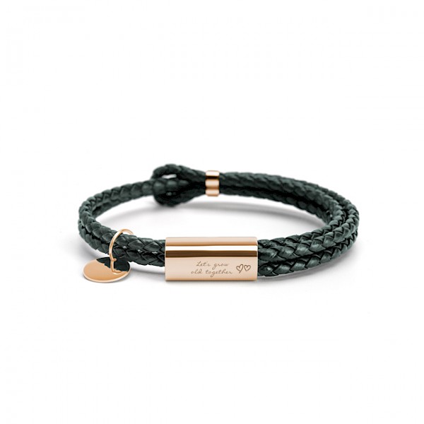 Ricordi Italian Leather Wrap Bracelet｜Jet Black｜Rose Gold Version｜Crudo ...