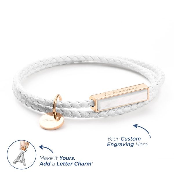 Ricordi Italian Leather Wrap Bracelet Gemstone Edition Swan