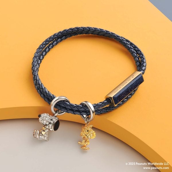 Peanuts Customized Italian Leather Wrap Bracelet - Scarlet