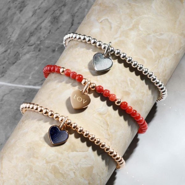 Heart Tag Bead Bracelet Tiffany Rose Gold Heart Bracelet Tiffany