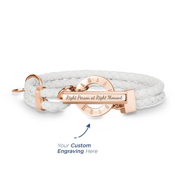 La Memoria Double Woven Bracelet: Swan White Rose Gold