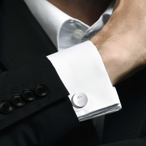 Crudo Limite Zero Cerchio ステンレススチールカフスボタン