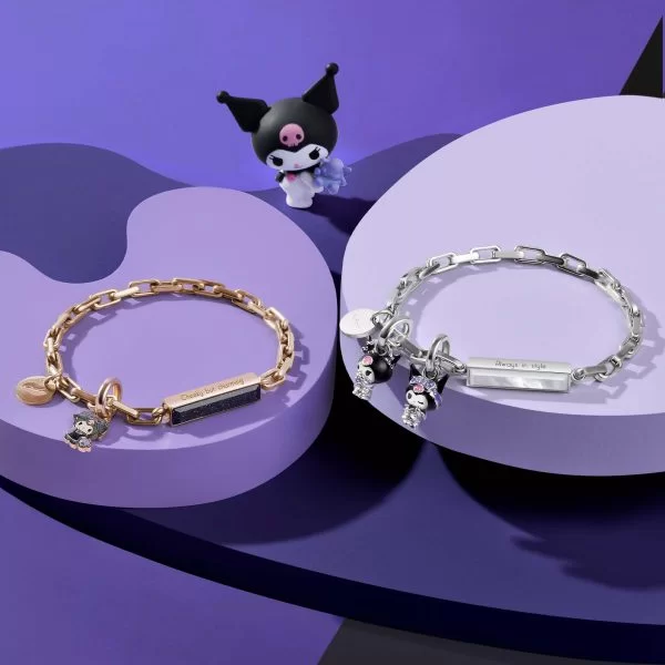 Kuromi Customized Metal Box Chain Gemstone Bracelet - Twilight