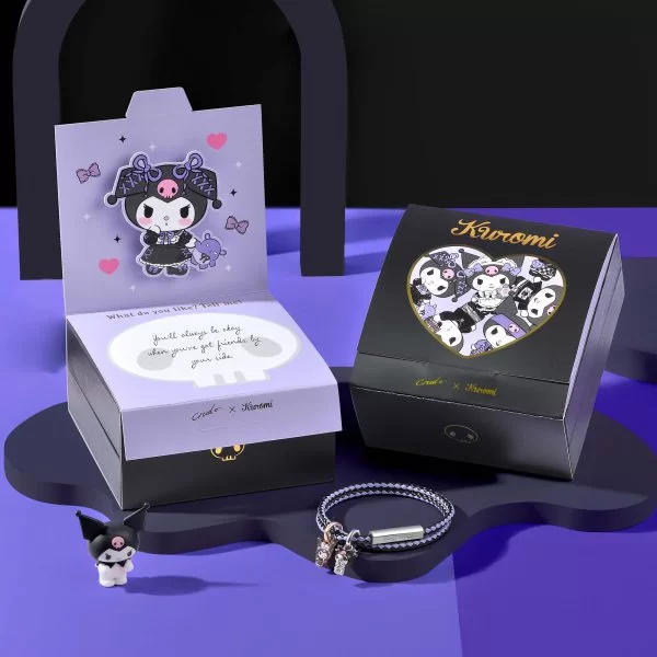 Kuromi Customized Metal Box Chain Gemstone Bracelet - Twilight