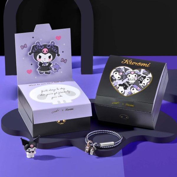 Kuromi Customized Metal Box Chain Gemstone Bracelet - Rose Gold