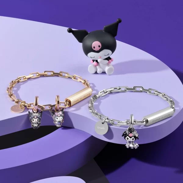 Kuromi Customized Metal Box Chain Gemstone Bracelet