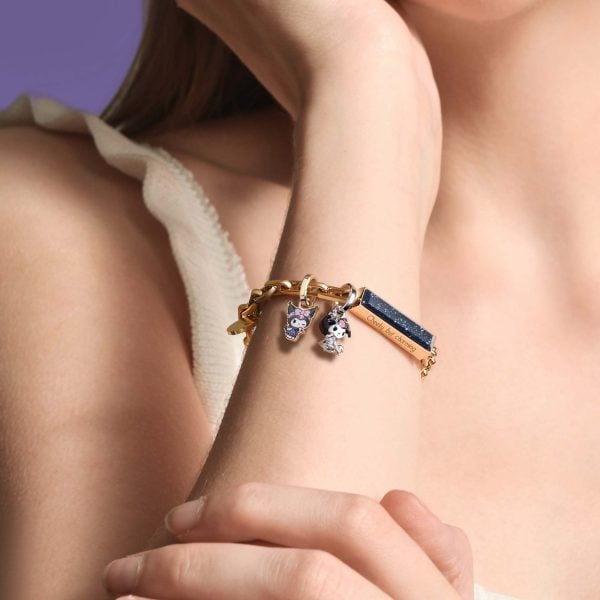 Kuromi Customized Metal Box Chain Bracelet - Rose Gold