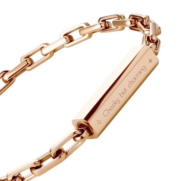 Kuromi Customized Metal Box Chain Bracelet - Rose Gold