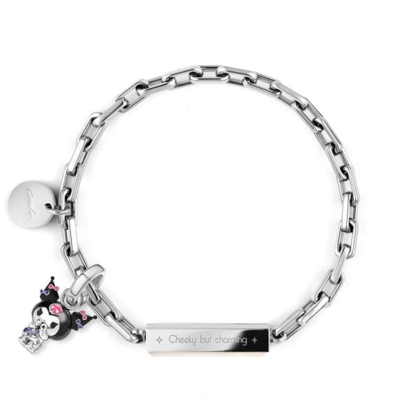 Kuromi Customized Metal Box Chain Gemstone Bracelet - Twilight