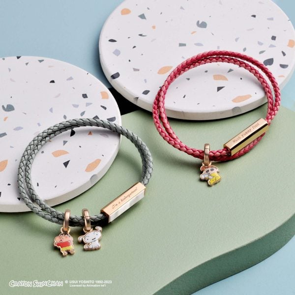 Crayon Shinchan Customized Leather Gemstone Bracelet - Dolphin