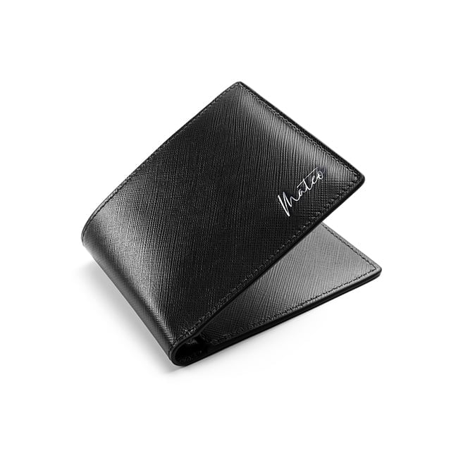 Senzaltro Short Wallet - Saffiano Black