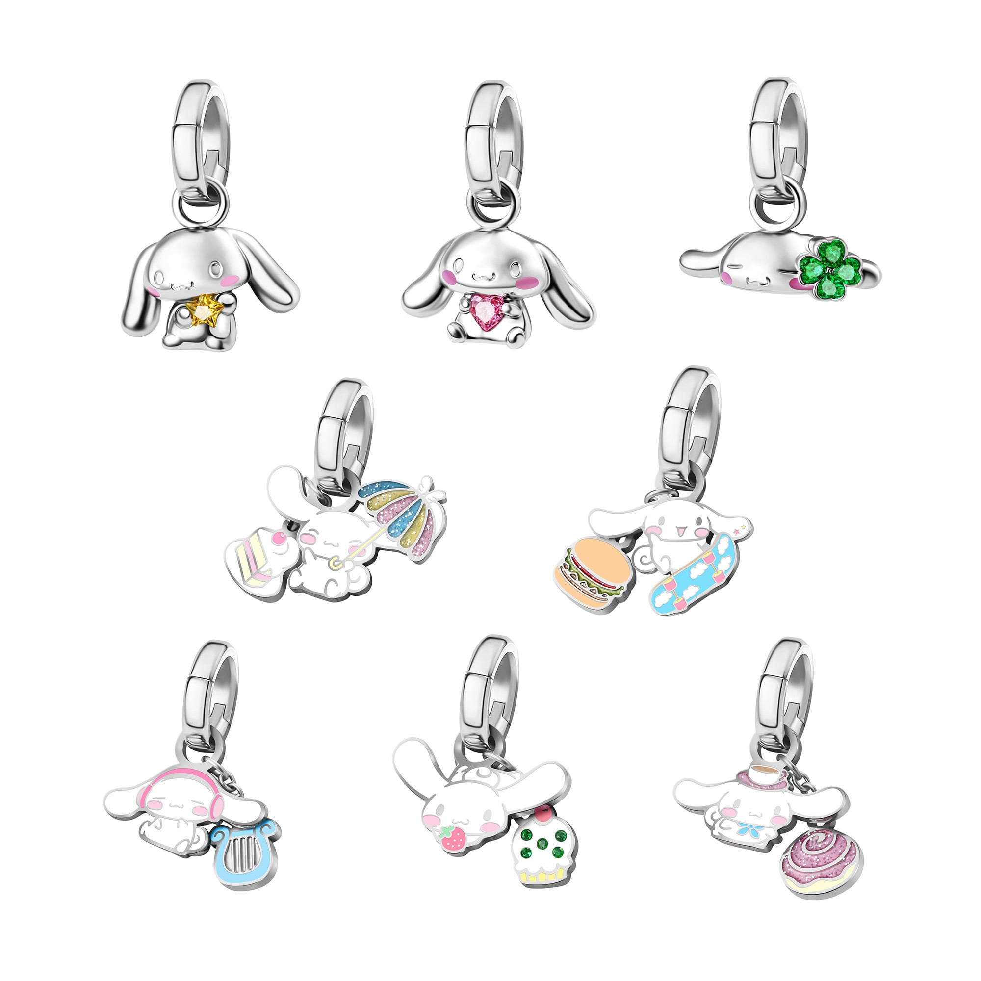 Cinnamoroll metal box chain gemstone bracelet twilight silver blue