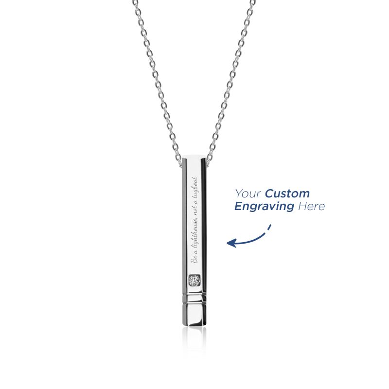 Il Faro Customized Titanium Diamond Bar Necklace Crudo