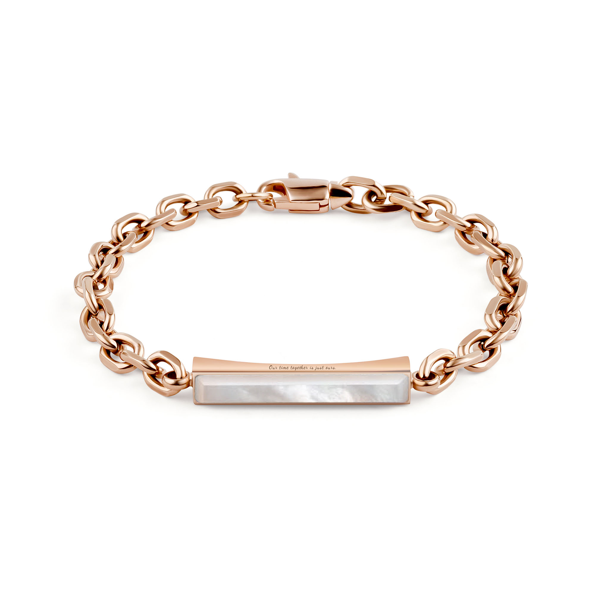 Vienna Love Customized Titanium Curb Chain Gemstone Bracelet (Ultra Slim  Version)