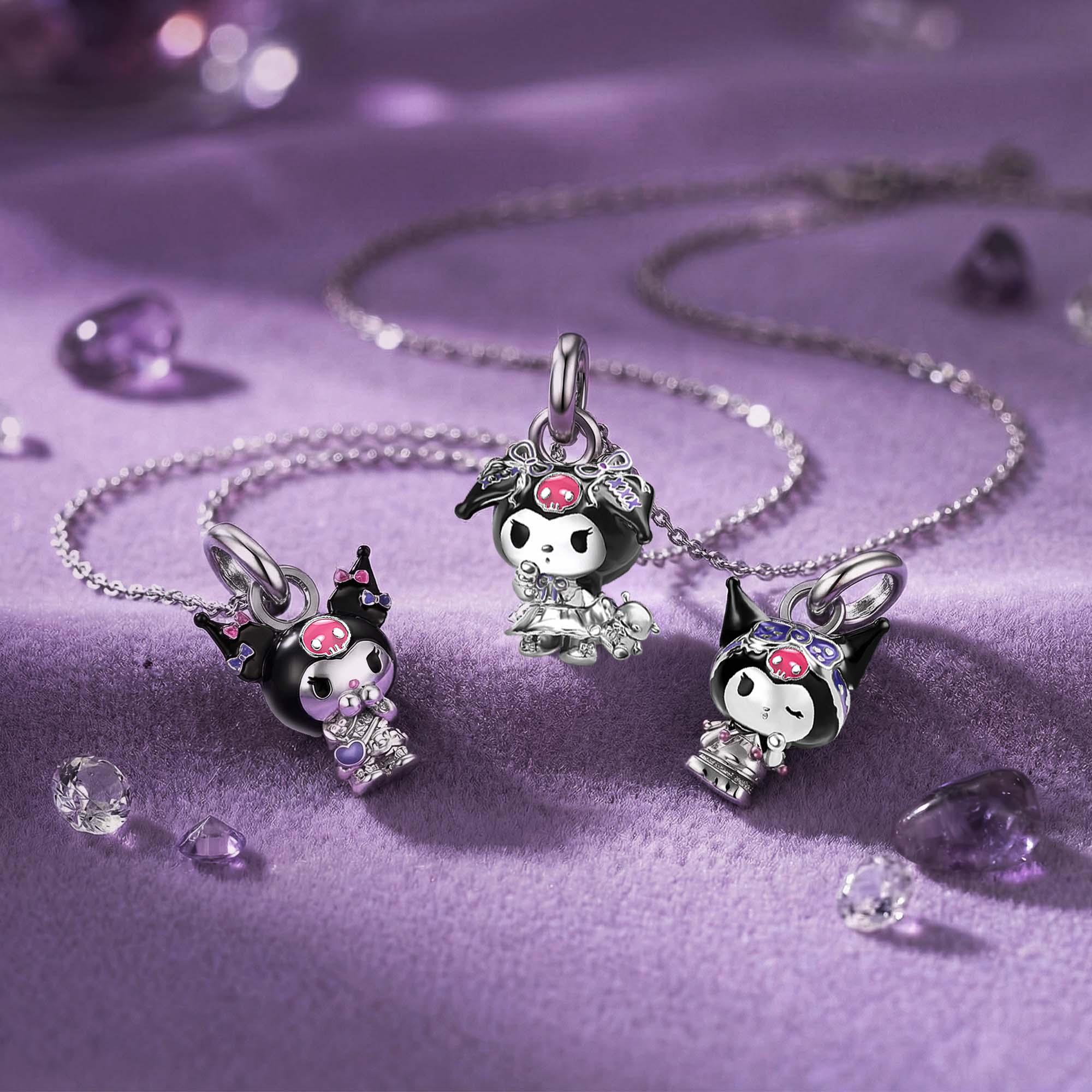 Kuromi Customized 925 Sterling Silver Pendant Necklace - Dating Y2K