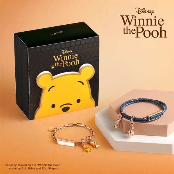 くまのプーさん 鋼製宝石ブレスレット 白蝶貝