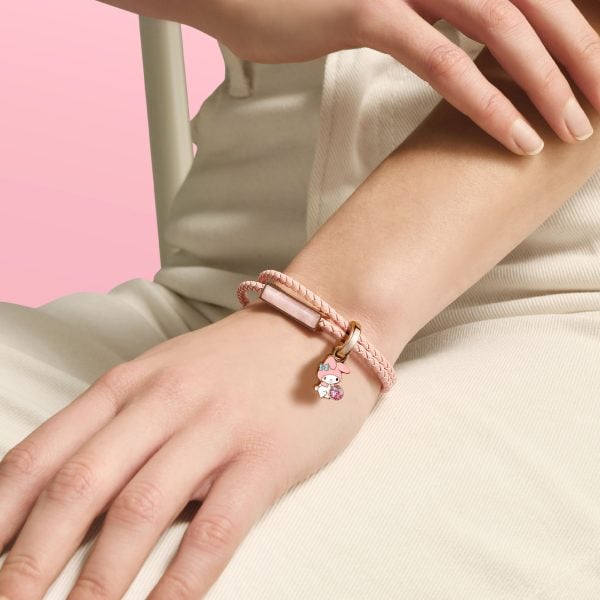 My Melody Customized Leather Gemstone Bracelet - Swan White Mother