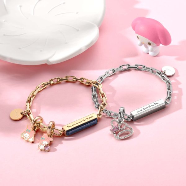 マイメロディ カスタマイズ メタル ボックスチェーン ブレスレット