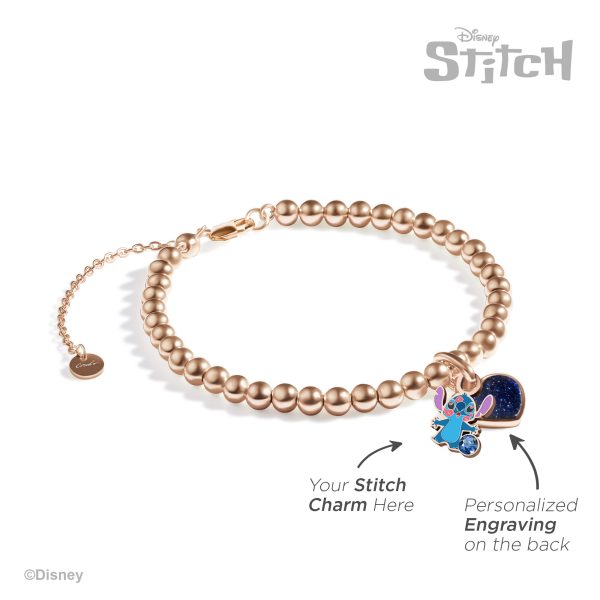 スティッチ シルバービーズ ハートタグ ブレスレット