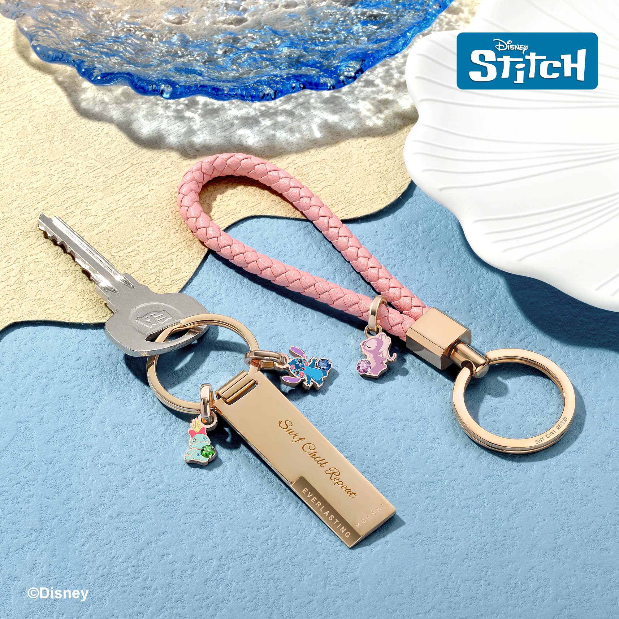 ディズニー スティッチ限定版カスタムメイド鋼製タグキーホルダー - Crudo