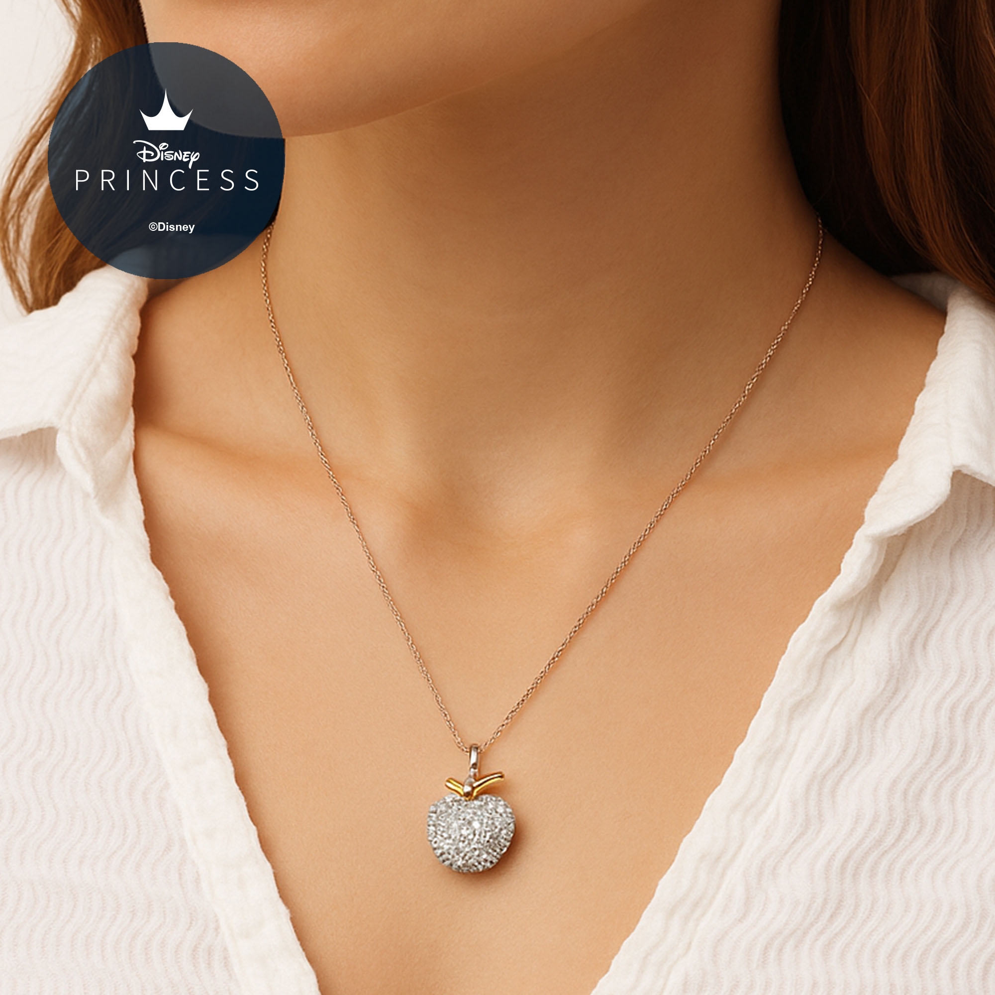 Disney Princess Collection Snow White Sparkling Silver Pendant