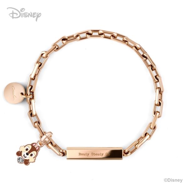 Chip 'n Dale Customized Metal Box Chain Bracelet - Rose Gold