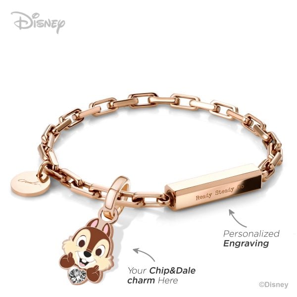 Chip 'n Dale Customized Metal Box Chain Bracelet - Rose Gold