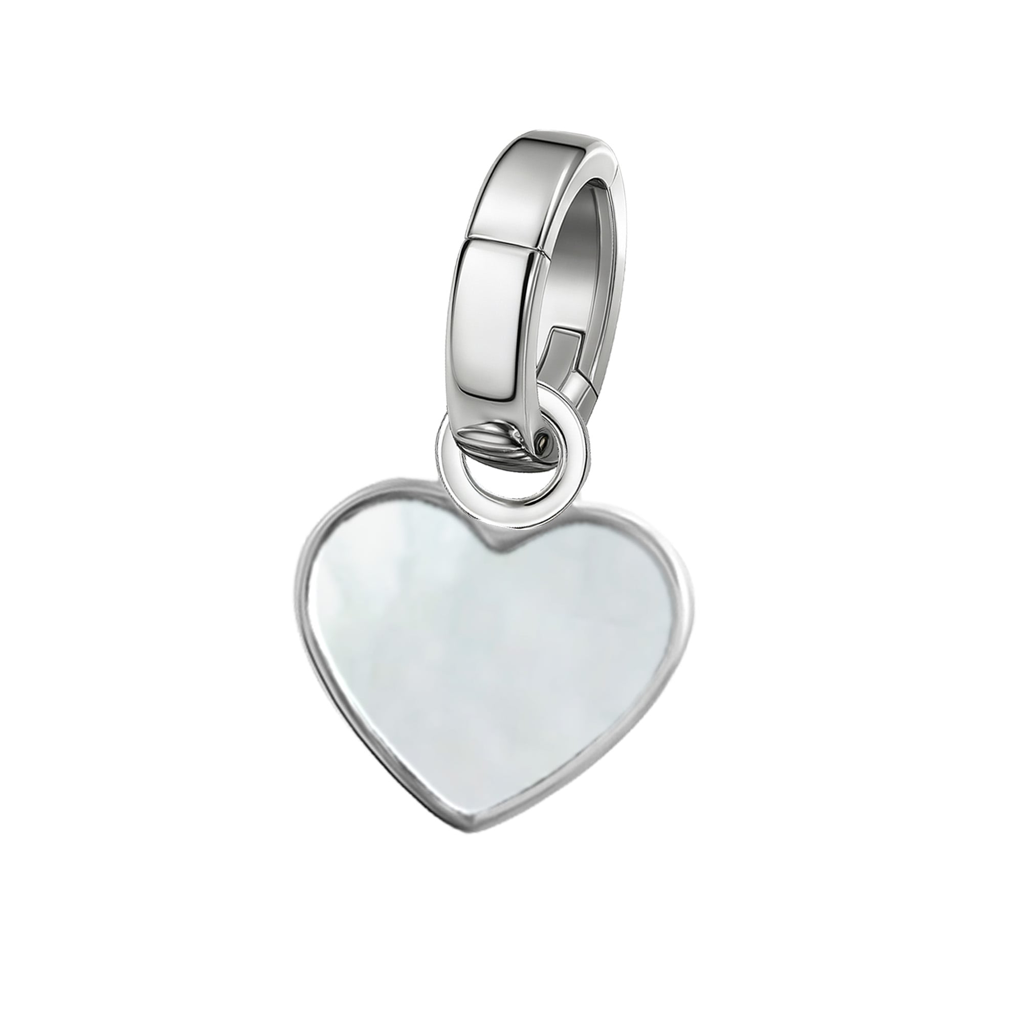 925纯银心型吊牌 - 银色 ｜贝母石 - Crudo